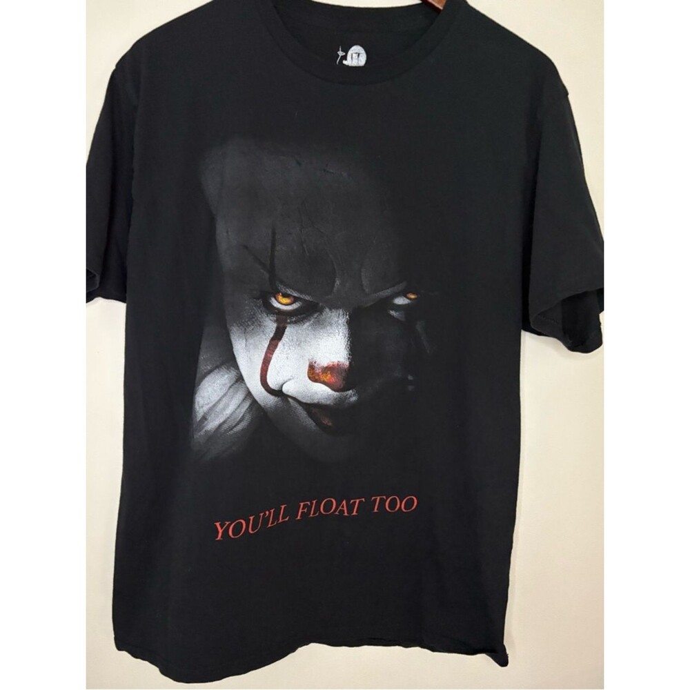 IT Pennywise Graphic T Shirt You’ll Float Too Horror XL Black